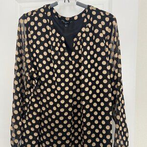 Talbots Black/Gold Blouse 2X